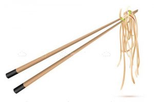 Noodles with chop sticks